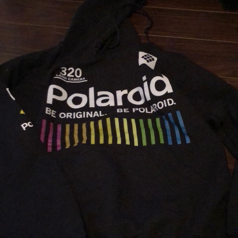 Black polaroid hoodie